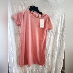 Girls pink velvet dress, size 12 NWT